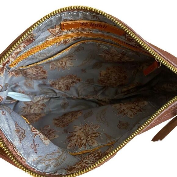 HOBO Birch Port Velvet Hide Crossbody Bag Pebbled Leather Burgundy - Picture 6 of 8